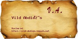 Vild Abdiás névjegykártya